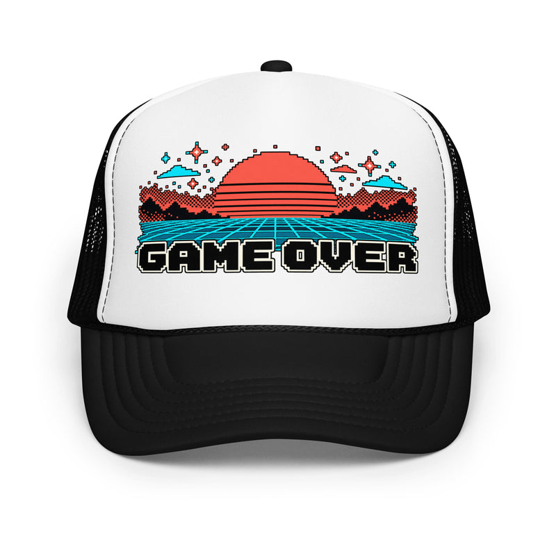 GAME OVER — Sunset Grid Foam Trucker