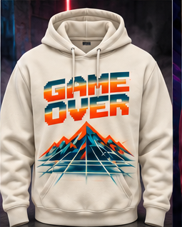 GAME OVER Cream / Retro Hoodie
