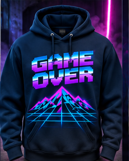 GAME OVER Navy / Aqua Hoodie