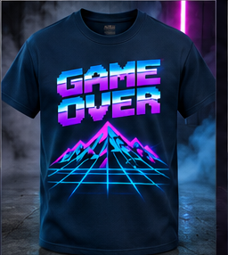 GAME OVER Navy / Aqua Tee