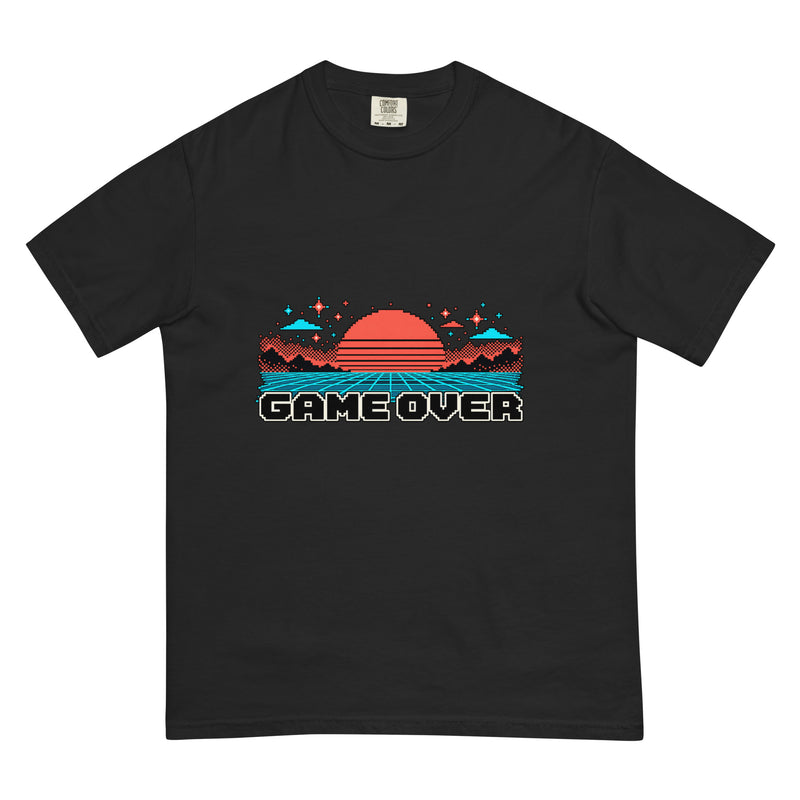 GAME OVER — Sunset Grid Heavyweight Tee